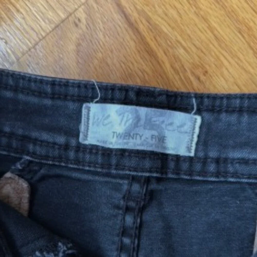 Free People Firecracker Flare Black Star Jeans High Rise Size 25 - Picture 7 of 8